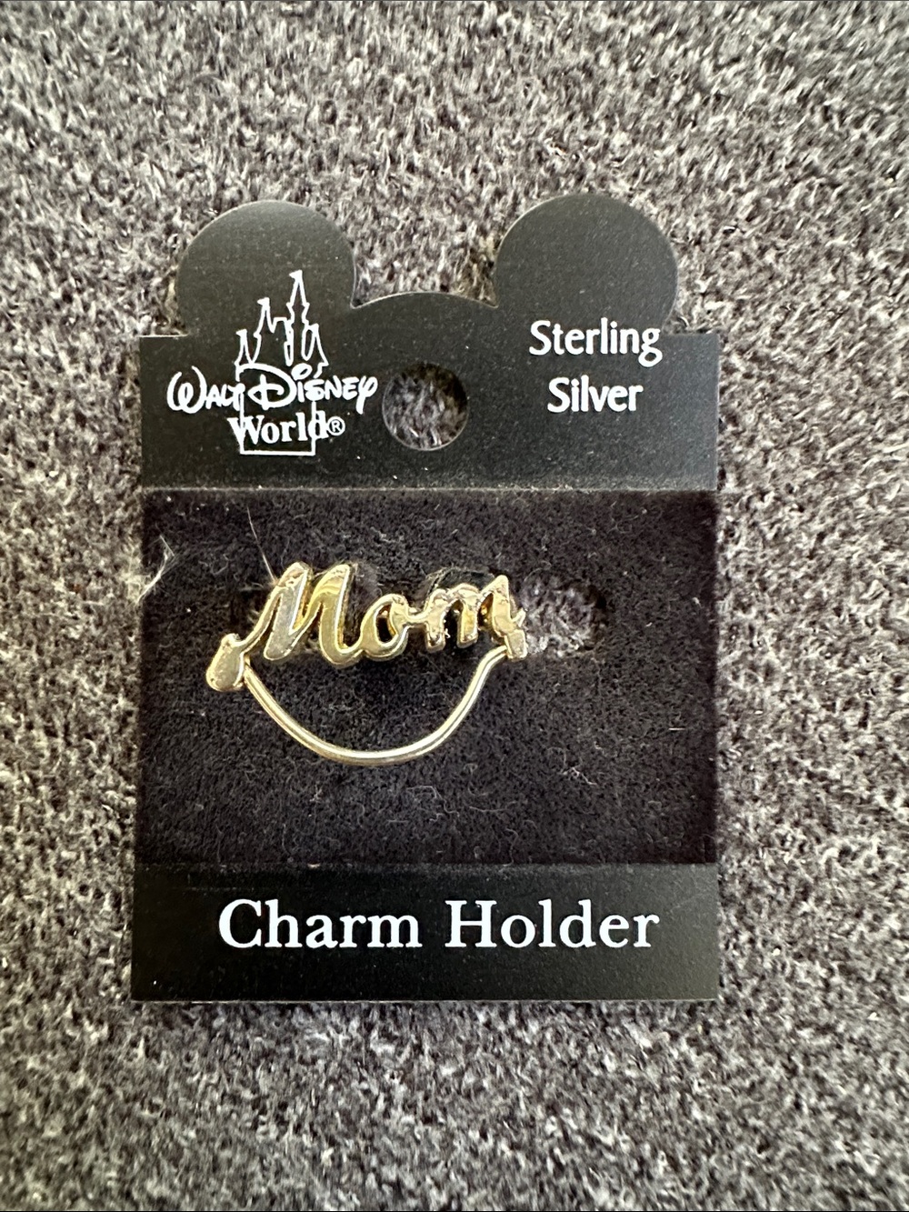 Disney Gold Tone "Mom" Pin Charm Holder vintage